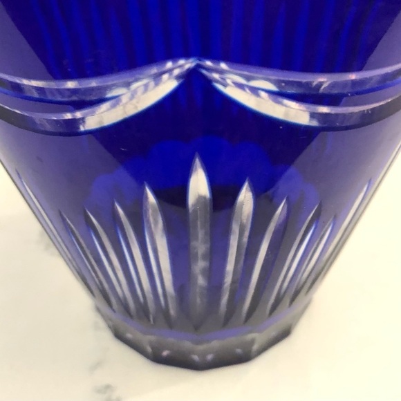 Cobalt Blue Cased Glass Champagne/Ice Bucket VTG Imperial Estate Crystal - Picture 12 of 13